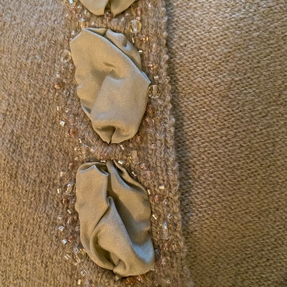 Sage green vintage style tie front wool cardigan - Picture 4 of 5